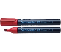 Marker permanentny SCHNEIDER Maxx 233, ścięty, 1-5mm, czerwony, Markery, Artykuły do pisania i korygowania