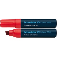 Marker permanentny Maxx 280 ścięty 4-12 mm czerwony, Markery, Artykuły do pisania i korygowania