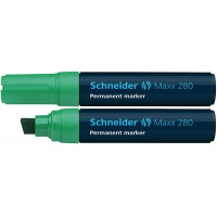 Marker permanentny SCHNEIDER Maxx 280, ścięty, 4-12mm, zielony, Markery, Artykuły do pisania i korygowania