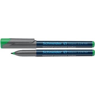 Foliopis permanentny SCHNEIDER Maxx 224, M, 1,0mm, zielony, Markery, Artykuły do pisania i korygowania