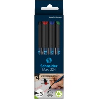 Universal permanent marker set SCHNEIDER Maxx 224, M, 0,1mm, 4 pieces, color mix