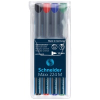 Universal permanent marker set SCHNEIDER Maxx 224, M, 0,1mm, 4 pieces, color mix