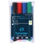 Zestaw markerów do tablic SCHNEIDER Maxx 293, 2-5mm, 4 szt., miks kolorów, Markery, Artykuły do pisania i korygowania