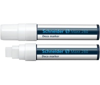 Marker kredowy SCHNEIDER Maxx 260 Deco, 5-15mm, biały, Markery, Artykuły do pisania i korygowania