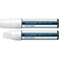 Marker kredowy SCHNEIDER Maxx 260 Deco, 5-15mm, biały, Markery, Artykuły do pisania i korygowania