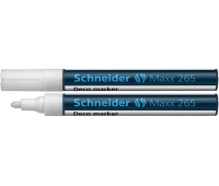 Marker kredowy SCHNEIDER Maxx 265 Deco, okrągły, 2-3mm, biały, Markery, Artykuły do pisania i korygowania