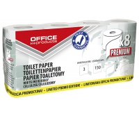 Toilet paper cellulose OFFICE PRODUCTS Premium,  3-ply,  150 sheets,  15m,  8pcs.,  white
