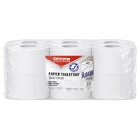 Papier toaletowy makulaturowy OFFICE PRODUCTS Jumbo, 1-warstwowy, 120m, 12szt., biały, Papiery toaletowe i dozowniki, Artykuły higieniczne i dozowniki