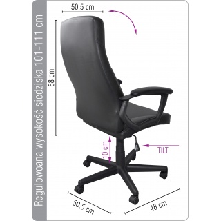 Fotel biurowy OFFICE PRODUCTS Kreta, czarny, Krzesła i fotele, Wyposażenie biura