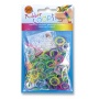RUBBER LOOPS bands transparent (clear) 500 pcs assorted colours