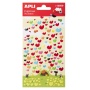 Stickers, APLI, hearts, convex, assorted colours