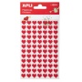 Stickers felt hearts 84 pieces red