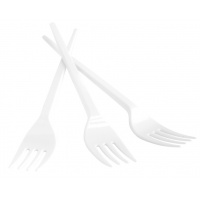 Plastic fork, OFFICE PRODUCTS, 17 cm, 100 pieces, white
