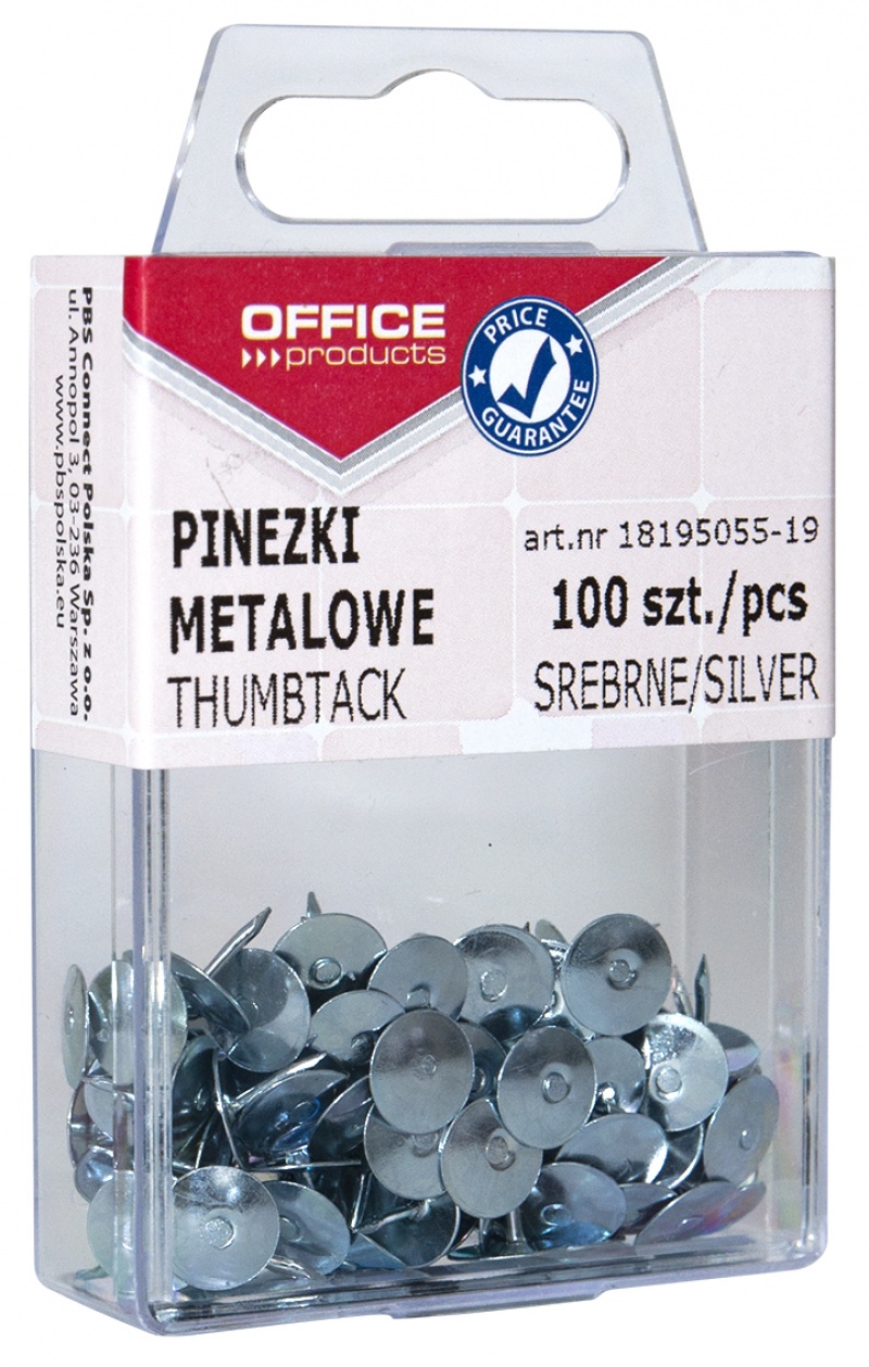 Drawing Pins Thumb Tacks Office Products In A Box 100 Pcs Silver