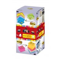 Self- adhesive pad Post-it® Super Sticky Z-Notes (R330-16) 76x76mm 16x100 sheets assorted colours 2 pads for FREE