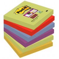 Bloczek samop. POST-IT® Super sticky (654-6SS-MAR) 76x76mm 6x90 kart. paleta marrakesz, Bloczki samoprzylepne, Papier i etykiety