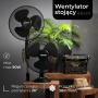 Fan MESKO, standing, dia. 40cm, 90W, black, Fans, Office equipment