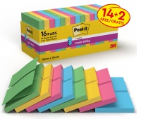 Self- adhesive pad, Post-it&reg; Super Sticky Z-Notes (R330-SS-VP16), 76x76mm, 90 sheets/pad, 14+2 pads, color mix, Self-adhesive pads, Paper and labels