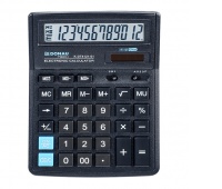 Kalkulator biurowy DONAU TECH, 12-cyfr. wyświetlacz, wym. 190x143x40 mm, czarny, Kalkulatory, Urządzenia i maszyny biurowe
