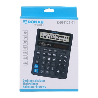 Office calculator DONAU TECH, 12 digits. display, dim. 203x158x31 mm, black