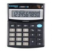 Kalkulator biurowy DONAU TECH, 10-cyfr. wyświetlacz, wym. 122x100x32 mm, czarny, Kalkulatory, Urządzenia i maszyny biurowe