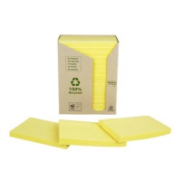 Ecological sticky notes POST-IT® (655-1T), 16x100 cards, 76x127mm, yellow