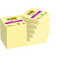Karteczki samoprzylepne POST-IT® Super Sticky (622-12SSCY-EU), 47,6x47,6 mm, 12x90 kart., żółte, Bloczki samoprzylepne, Papier i etykiety