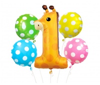 BALONY FOLIOWE ZESTAW ŻYRAFA CYFRA 1 /5/, Podkategoria, Kategoria