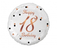 BALON FOLIO. HAPPY 18 BIRTHDAY BIAŁY NADR.RÓŻ-ZŁ, Podkategoria, Kategoria