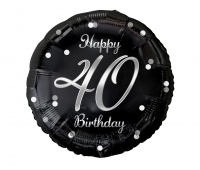 BALON FOLIO.HAPPY 40 BIRTHDAY CZARNY NADR SR.18'', Podkategoria, Kategoria