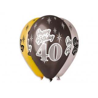 BALONY PREMIUM "HAPPY BIRTHDAY 40" METAL.12" /6/, Podkategoria, Kategoria