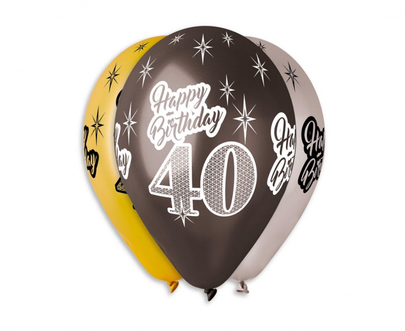 BALONY PREMIUM "HAPPY BIRTHDAY 40" METAL.12" /6/, Podkategoria, Kategoria