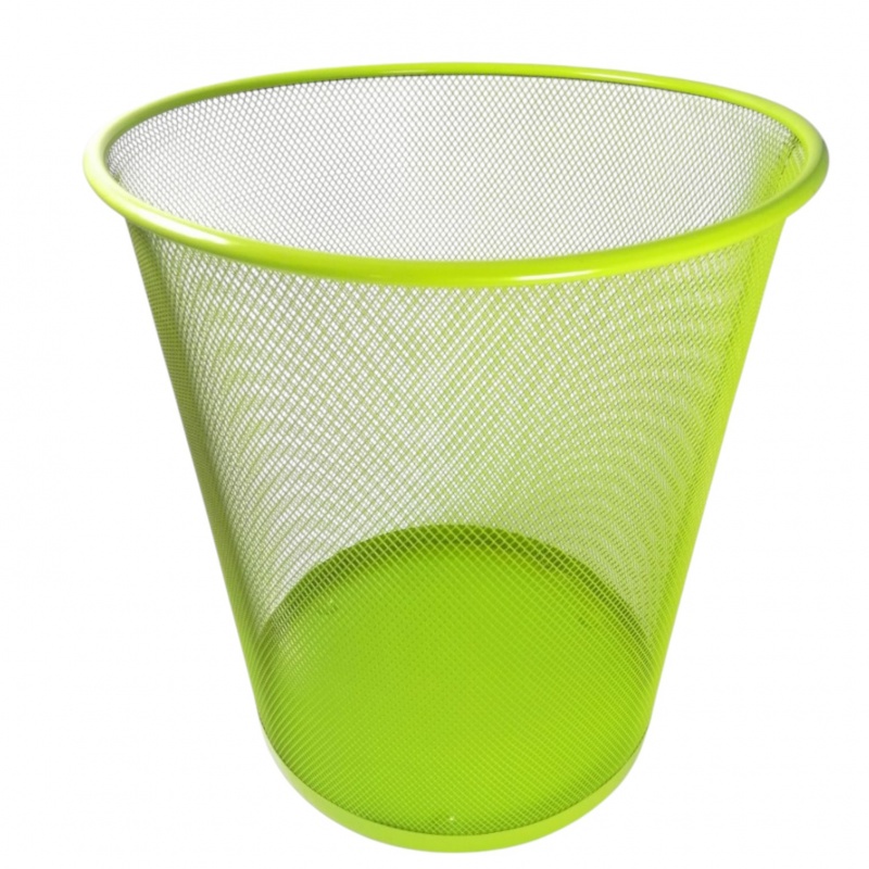 KOSZ METALOWY ZIELONY, Kosze, Wyposażenie biura