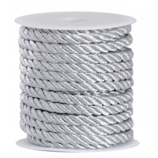 SZNUR ATŁASOWY SKRĘCANY 6MM/10Y SREBRNY METAL, Podkategoria, Kategoria