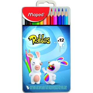 KREDKI OŁÓWKOWE RABBIDS 12KOL.OP.METALOWE, Podkategoria, Kategoria