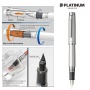 PLATINUM Proycon Luster Satin Silver fountain pen, F, silver