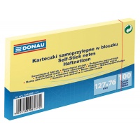Self-adhesive pad, DONAU, 127x76mm, 1x100 sheets, light yellow