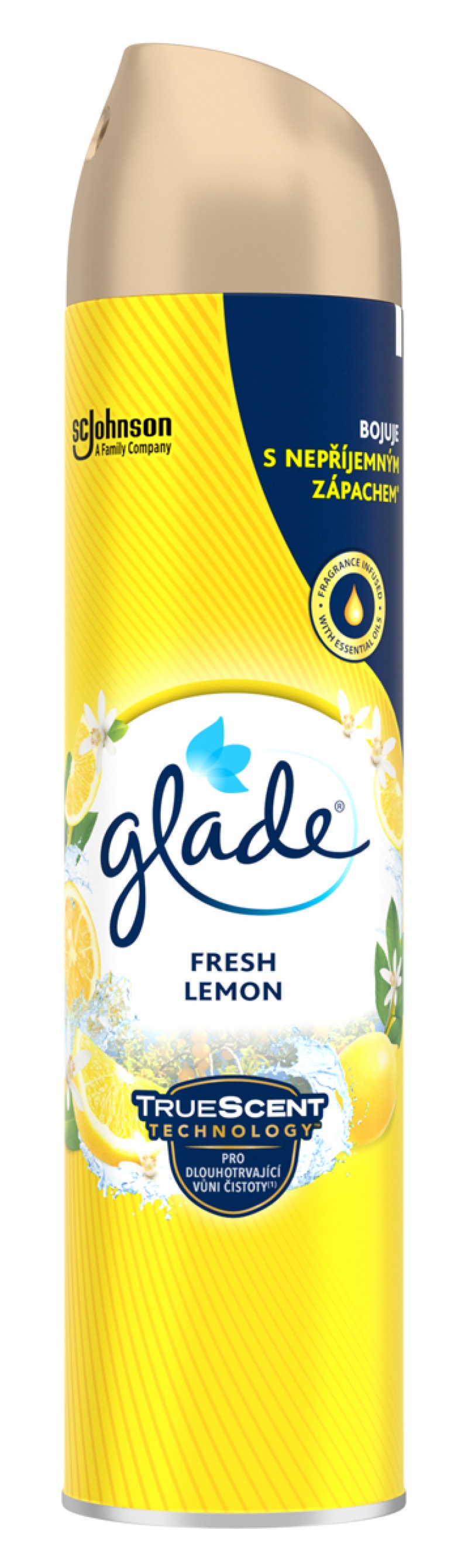 Odświeżacz powietrza GLADE/BRISE Lemon, spray, 300ml, Odświeżacze i dozowniki, Artykuły higieniczne i dozowniki