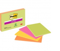 Self-adhesive pad, POST-IT® Super Sticky (6845-SSP), 200x149mm, 4x45 sheets, assorted colours