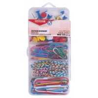 Office set (drawing pins, paper clips) OFFICE PRODUCTS, 135 pcs mix