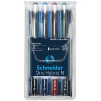 Rollerball pen, Schneider, ONE Hybrid N 0.3mm, in a case, 4 pcs, assorted colours