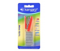 Zszywacz KANGARO Mini-10/Y2+zszywki, zszywa do 10 kartek, blister, czerwony, Zszywacze, Drobne akcesoria biurowe