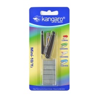Zszywacz KANGARO Mini-10/Y2+zszywki, zszywa do 10 kartek, blister, czarny, Zszywacze, Drobne akcesoria biurowe