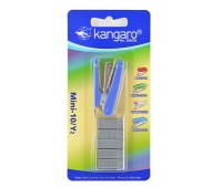 Zszywacz KANGARO Mini-10/Y2+zszywki, zszywa do 10 kartek, blister, błekitny, Zszywacze, Drobne akcesoria biurowe