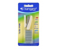 Zszywacz KANGARO Mini-10/Y2+zszywki, zszywa do 10 kartek, blister, beżowy, Zszywacze, Drobne akcesoria biurowe