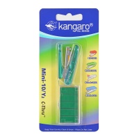 Stapler, KANGARO Mini-10/Y2 C-THRU + staples, staples up to 10 sheets, blister, green