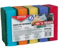 Gąbka do zmywania OFFICE PRODUCTS Maxi Premium, 5szt., mix kolorów, Akcesoria do sprzątania, Artykuły higieniczne i dozowniki