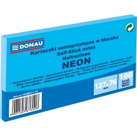 Self-adhesive pad, DONAU, 127x76mm, 1x100 sheets, neon, blue