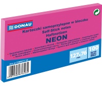 Self-adhesive pad, DONAU, 127x76mm, 1x100 sheets, neon, pink