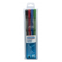 Fine felt-tip pen, DONAU, D-Fine, 0.4mm, 4 pcs, assorted colours